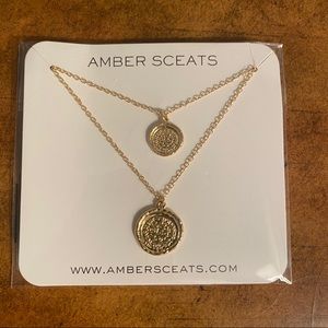 Amber Sceats Double Coin Layered Necklace NWT